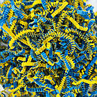 Наповнювач паперовий Зігзаг жовто-блакитний для коробок і пакетів, фото 3