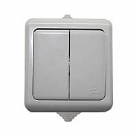 Вимикач подвійний IP54  Сірий