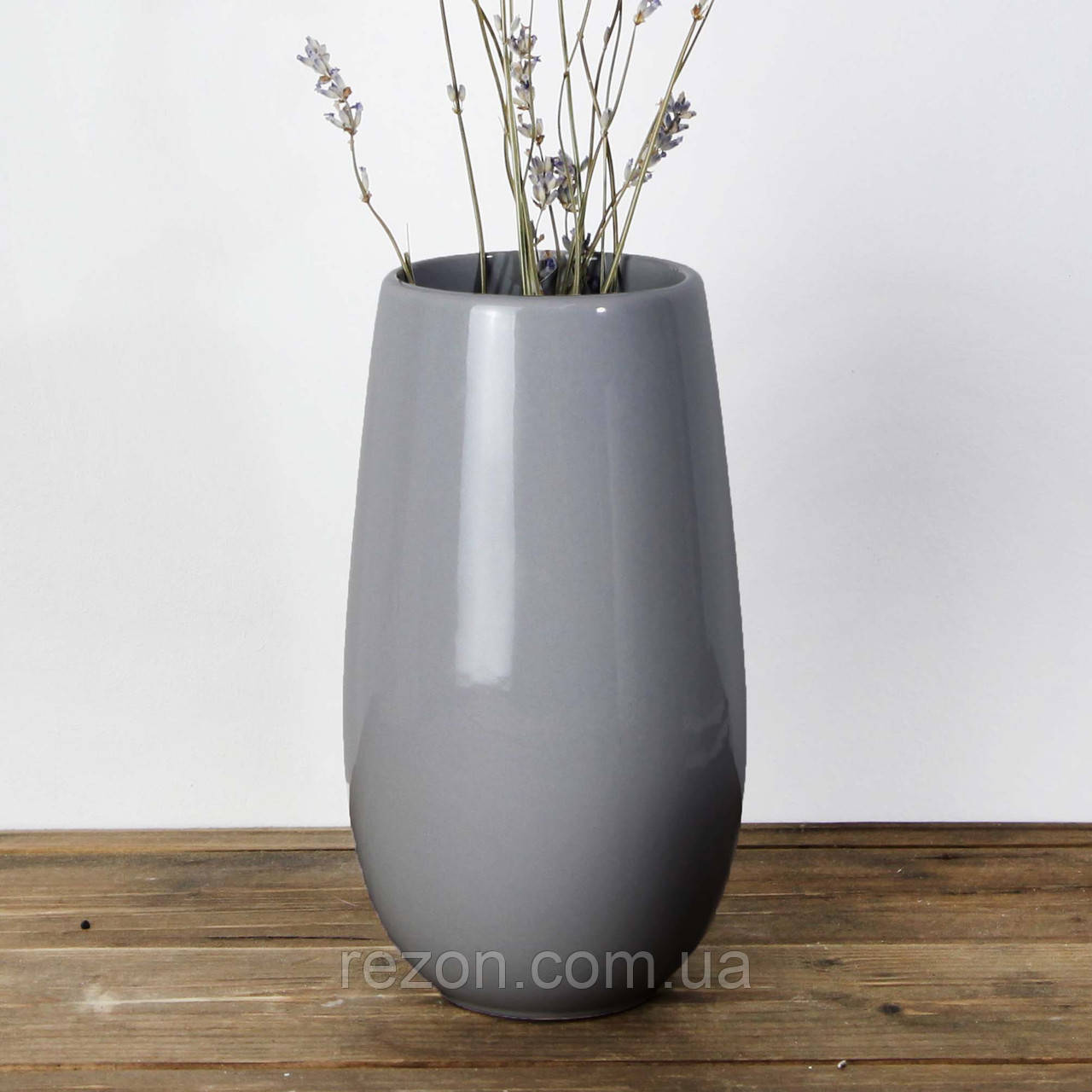 Ваза керамічна для квітів настільна "Laconic mini" Сірий темний Rezon В010