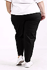 Зручні чорні штани на гумці жіночі літні лляні вільні розміри 42-74. B090-5, фото 4