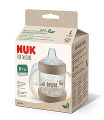 Пляшечка з ручками FOR NATURE,сіліконова насадка, 150 мл бежева NUK  6+