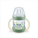 Пляшечка з ручками FOR NATURE,сіліконова насадка, 150 мл зелена NUK  6+, фото 2