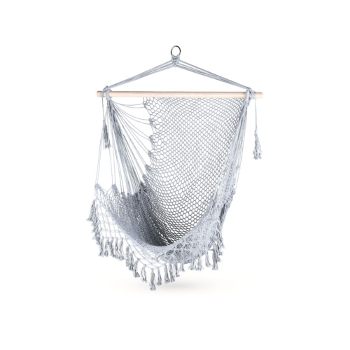 Крісло-гамак одномісний Outtec Boho підвісне сірий. Підвісне крісло для одного, бавовна та поліестер, фото 1