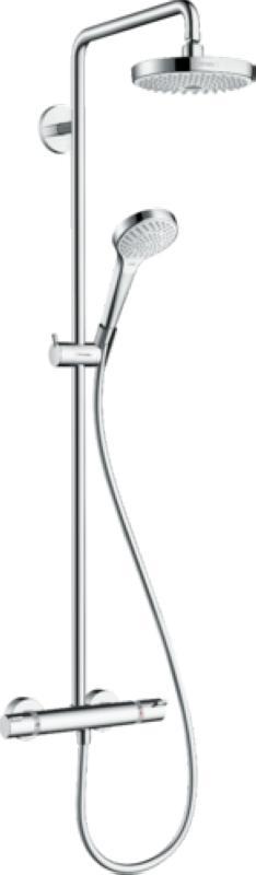 Душова система Hansgrohe Croma Select S 180 2jet Showerpipe EcoSmart хром/білий (27254400), фото 1