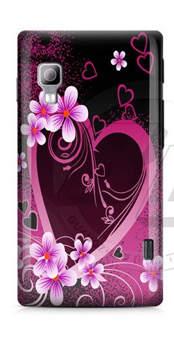 Чохол дляLG Optimus L5 II E455 панель накладка з малюнком Сердечко з квітами