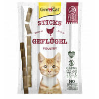 Лакомство для кошек GimCat Sticks Poultry grain-free палочки с мясом птицы, 4 шт х 20 г