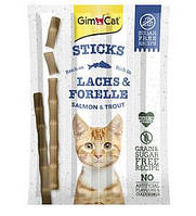 Лакомство для кошек GimCat Sticks grain-free палочки с лососем и треской, 4 шт х 20 г