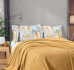 Комплект постільної білизни з пледом Kristal Ranforse 200×230 см Breeze Hardal колір гірчичний