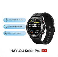 Смарт-годинник HAYLOU Solar Pro LS18 Black 1.43" AMOLED дисплей, дзвінки, IP68, Фітнес, голосовий помічник