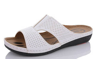 Шльопанці великих розмірів жіночі Dali Moda на широку ногу анатомічна підошва білі