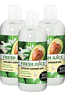 Крем-гель для душу Fresh Juice Авокадо і рисове молочко 3 шт (1500 мл)