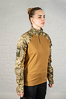 Тактическая рубашка пиксель рипстоп военная летняя штурмовая пиксельная женский убакс мм14 камуфляжный всу