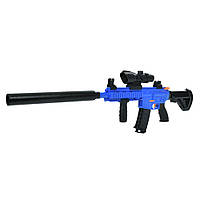 Детский игрушечный автомат пулемет М416 с мягкими пульками-присосками , синий