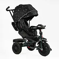 Детский велосипед коляска Best Trike Perfetto 8066 / 309-16 поворот сиденья, надувные колеса, черный