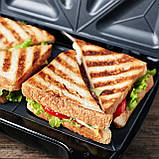 Електрична сендвічниця розміром 21.6 * 12.6 см, модель KM-6716., фото 6