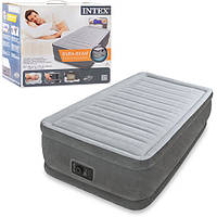 Надувная односпальная кровать Intex 99-191-46 см со встроенным электронасосом