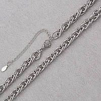 Ланцюг чоловічий Stainless Steel сріблястого кольору з медичної сталі з подовжувачем довжина 50-56 см ширина 8 мм