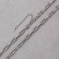 Ланцюг чоловічий Stainless Steel сріблястого кольору з медичної сталі з подовжувачем довжина 50-57 см ширина 6 мм