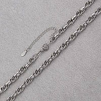 Ланцюг чоловічий Stainless Steel сріблястого кольору медична сталь з подовжувачем довжина 50-58 см ширина 6 мм