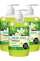 Крем-гель для душу Fresh Juice Лемонграс і ваніль 3 шт (2250 мл)