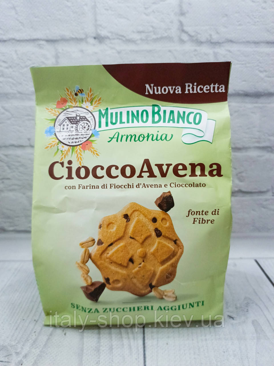 Печиво Barilla Mulino Bianco CioccoAvena з вівсяним борошном та шоколадом, без цукру 270 г, Італія