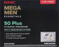 Комплекс для мужчин 50+, Mega Men 50 Plus Multivitamin, GNC, 30 пакетов