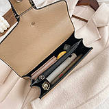 Жіноча класична сумка 6536 крос-боді з залізною підковою сіра, фото 3