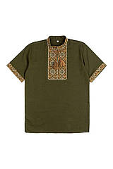 Дитяча вишиванка з льону (короткий рукав)