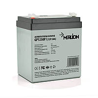 Акумуляторна батарея MERLION AGM GP1250F1, 12V 5Ah ( 90 х 70 х 101 (106) ) White/Black Q10 от DOM-Energy