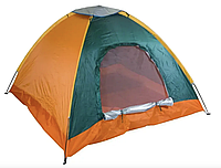Палатка туристическая на 3 персоны размер 200х150см ЗЕЛЕНАЯ