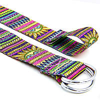 Ремінь для йоги кольоровий Мультиколор SP-Sport FI-6975-7 183x3.8 см