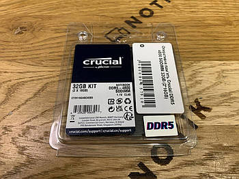 Для ноутбука Crucial DDR5 32GB (2*16GB) 4800MHz CL-40 (CT16G48C40S5.M8A1) | Нова