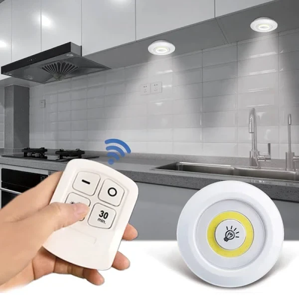Світлодіодний сенсорний підсвічувальний нічник із пультом LED light / Набір бездротових ламп 3 шт.