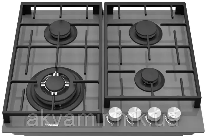 Газова варильна поверхня Fabiano FHG 8244 VGHT Titanium Glass