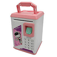 Детская игрушка Сейф копилка на батарейках 906(Pink) розовый Nestore Дитяча іграшка Сейф скарбничка на