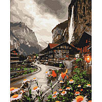 Картина по номерам "Городок в Швейцарии" BS36527, 40х50 см Nestore Картина за номерами "Містечко в Швейцарії"
