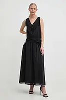 Urbanshop com ua Бавовняна сукня Pinko колір чорний maxi розкльошена 103740 A1XN РОЗМІРИ ЗАПИТУЙТЕ