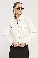 Urbanshop com ua Куртка Desigual SAN FRANCISCO жіноча колір білий перехідна oversize 24SWED46 РОЗМІРИ