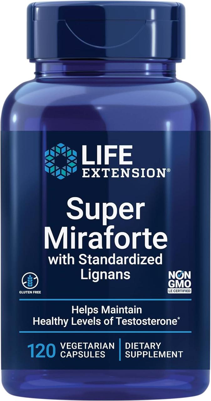 Life Extension Super Miraforte with Standardized Lignans / Формула для підвищення тестостерону 120 капсул