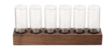 6 Скляних контейнера на підставці 