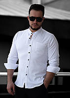 Стильная нарядная белая рубашка с длинным рукавом и карманом, большой ассортимент