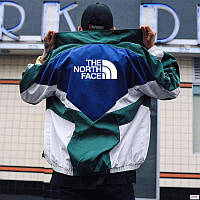 Ветровка мужская спортивная олимпийка зеленая с синим зе норт фейс TF2 Nestore Вітровка чоловіча спорттивна