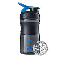 Спортивная бутылка-шейкер BlenderBottle SportMixer 20oz/590ml Black/Cyan (ORIGINAL) лучшая цена с быстрой