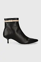 Urbanshop com ua Шкіряні черевики Tommy Hilfiger LEATHER POINTED BOOT жіночі колір чорний на шпильці