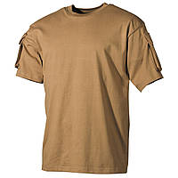 Тактическая футболка спецназа США, койот, с карманами на рукавах, х/б MFH лучшая цена с быстрой доставкой по
