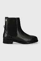 Urbanshop com ua Шкіряні черевики Tommy Hilfiger ELEVATED ESSENT THERMO BOOTIE жіночі колір чорний на плоскому