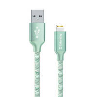 Кабель ColorWay USB - Lightning (M/M), 2.4 А, 2 м, Mint (CW-CBUL007-MT) SM