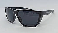 Emporio Armani модные мужские солнцезащитные очки в черно серой глянцевой оправе поляризированые