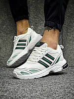 Adidas Response White Green Мужские кроссовки Адидас белые текстильные в сетку Nestore Adidas Response White