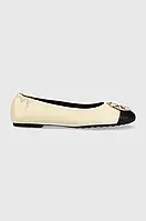 Urbanshop com ua Шкіряні балетки Tory Burch Claire Cap Toe Ballet колір бежевий 148336-001 РОЗМІРИ ЗАПИТУЙТЕ